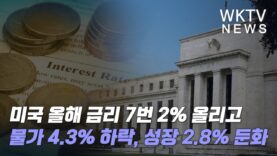 미국 올해 금리 7번 2% 올리고 물가 4.3% 하락, 성장 2.8% 둔화