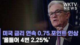 미국 금리 연속 0.75 포인트 인상 ‘올들어 4번 2.25%’