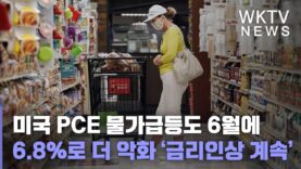미국 PCE 물가급등도 6월에 6.8%로 더 악화 ‘금리인상 계속’
