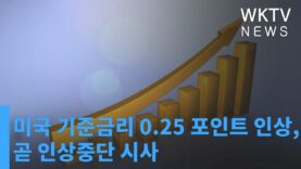 미국 기준금리 0 25 포인트 인상, 곧 인상중단 시사