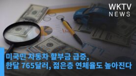 미국민 자동차 할부금 급증, 한달 765달러, 젊은층 연체율도 높아진다