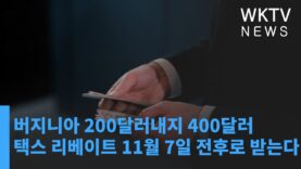 버지니아 200달러내지 400달러 택스 리베이트 11월 7일 전후로 받는다