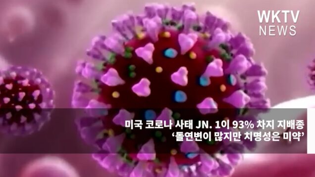 미국 코로나 사태 JN.1이 93% 차지 지배종 ‘돌연변이 많지만 치명성은 미약’