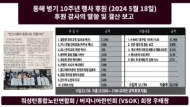 동해병기 10주년 쌀 후원 행사 결산보고