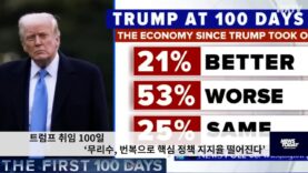 트럼프 취임 100일 ‘무리수, 번복으로 핵심 정책 지지율 떨어진다’