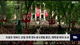 트럼프 하바드 신입 유학 연수생 6개월 중단, 재학생 비자 조사