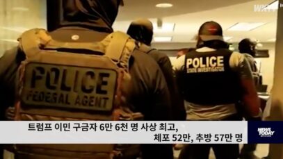 트럼프 이민 구금자 6만 6천 명 사상 최고, 체포 52만, 추방 57만 명